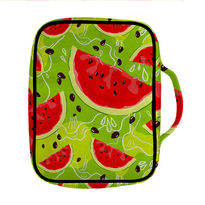 Yummy Watermelon Pieces Pattern Print Front Pocket Bible Bag