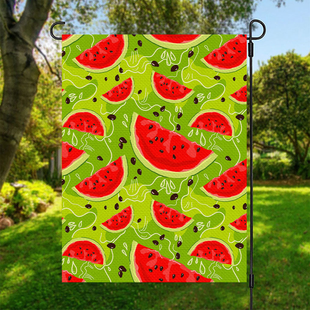 Yummy Watermelon Pieces Pattern Print Garden Flag
