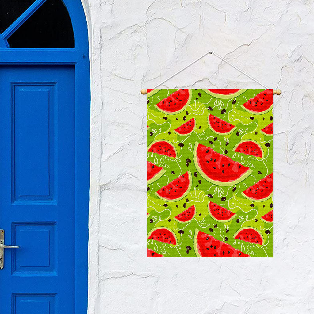 Yummy Watermelon Pieces Pattern Print Garden Flag