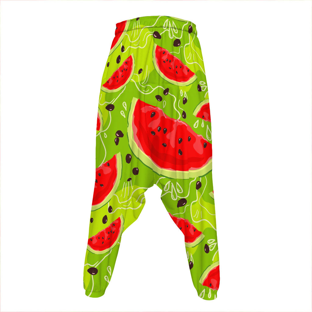 Yummy Watermelon Pieces Pattern Print Hammer Pants