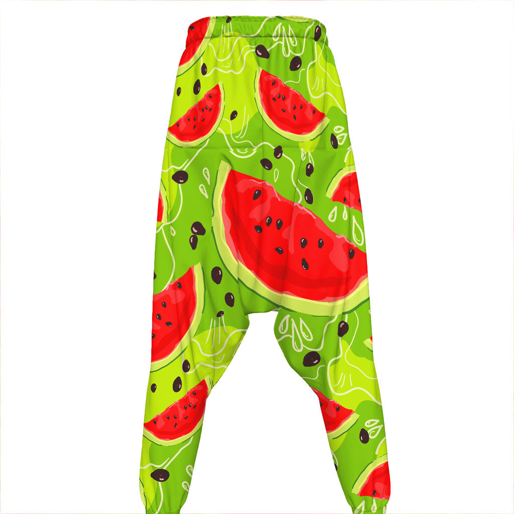 Yummy Watermelon Pieces Pattern Print Hammer Pants