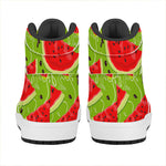 Yummy Watermelon Pieces Pattern Print High Top Leather Sneakers