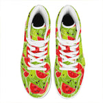 Yummy Watermelon Pieces Pattern Print High Top Leather Sneakers