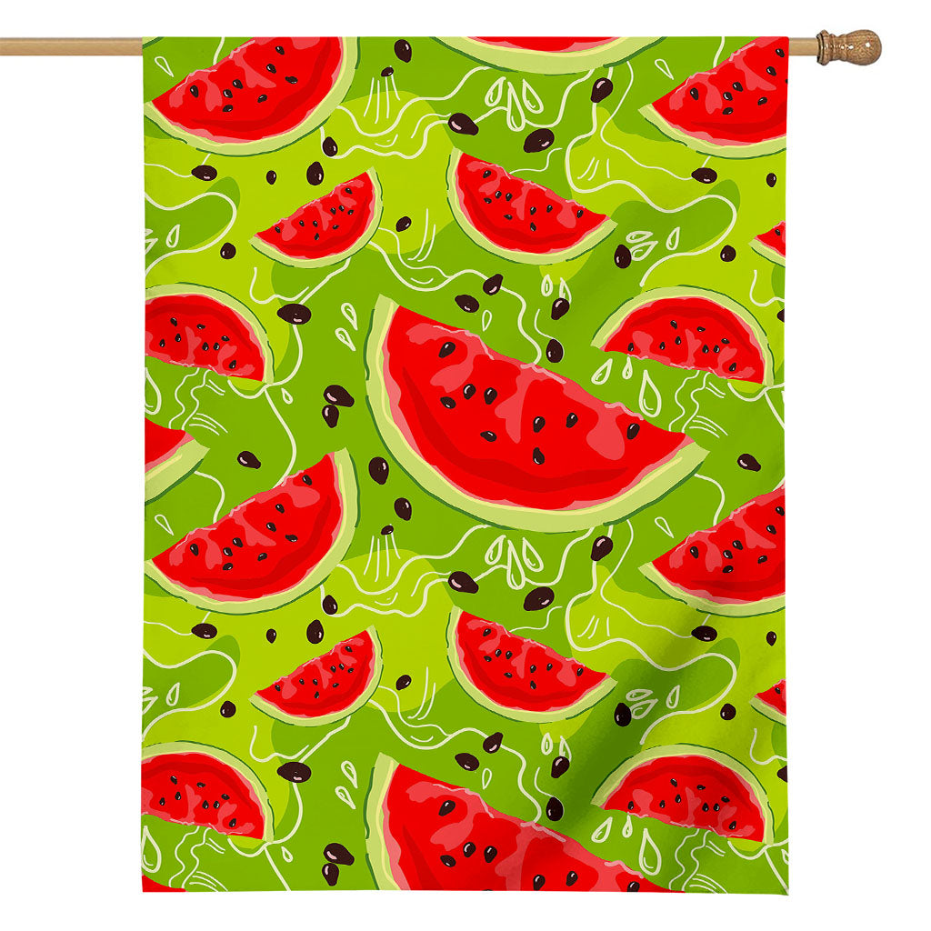 Yummy Watermelon Pieces Pattern Print House Flag