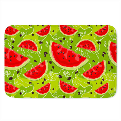 Yummy Watermelon Pieces Pattern Print Indoor Door Mat
