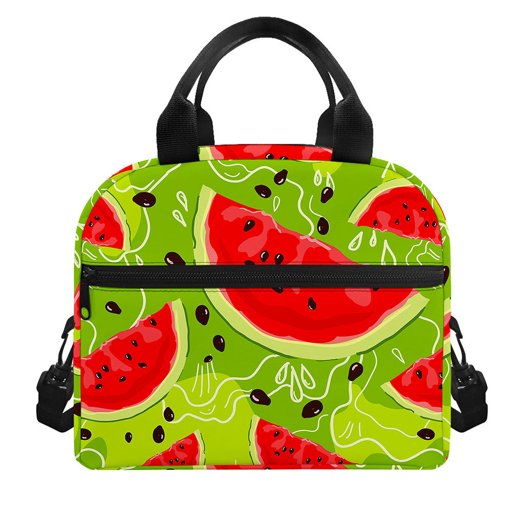 Yummy Watermelon Pieces Pattern Print Insulated Lunch Bag