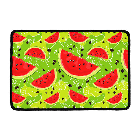 Yummy Watermelon Pieces Pattern Print Kitchen Mat