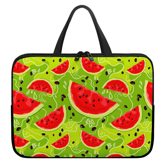Yummy Watermelon Pieces Pattern Print Laptop Sleeve With Handle
