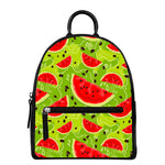 Yummy Watermelon Pieces Pattern Print Leather Backpack