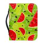 Yummy Watermelon Pieces Pattern Print Leather Bible Cover