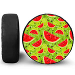 Yummy Watermelon Pieces Pattern Print Leather Spare Tire Cover
