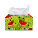 Yummy Watermelon Pieces Pattern Print Leather Tissue Box Cover