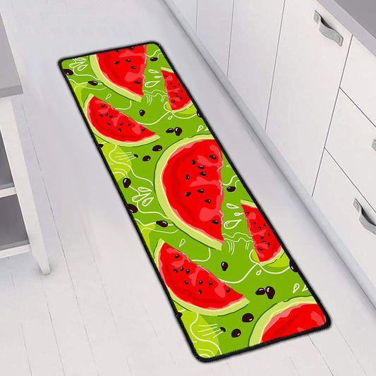 Yummy Watermelon Pieces Pattern Print Long Kitchen Mat