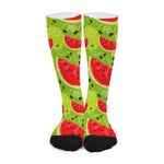 Yummy Watermelon Pieces Pattern Print Long Socks
