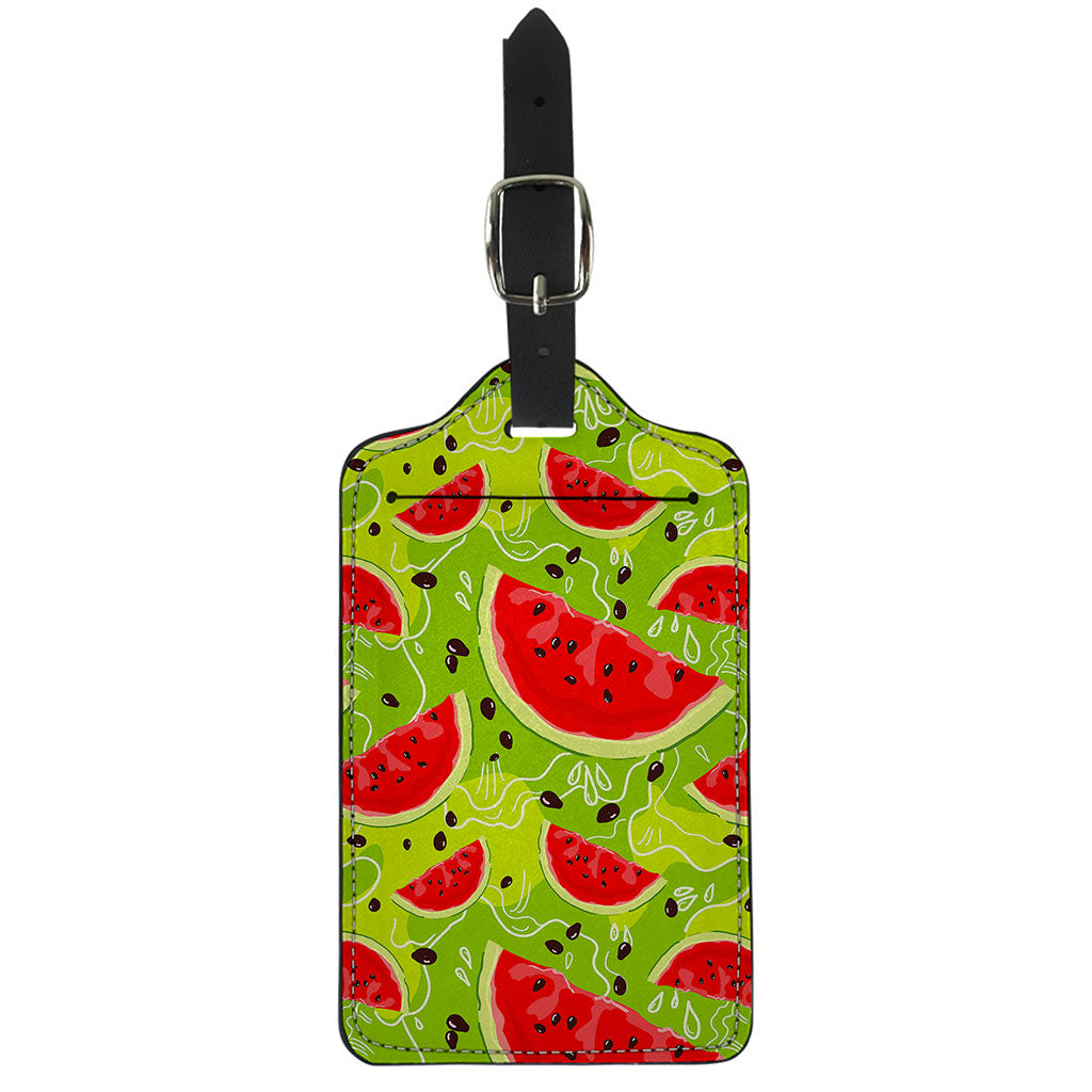 Yummy Watermelon Pieces Pattern Print Luggage Tag