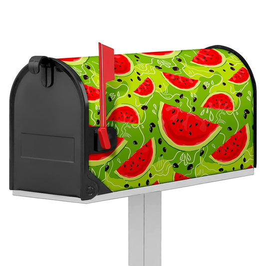Yummy Watermelon Pieces Pattern Print Mailbox Cover