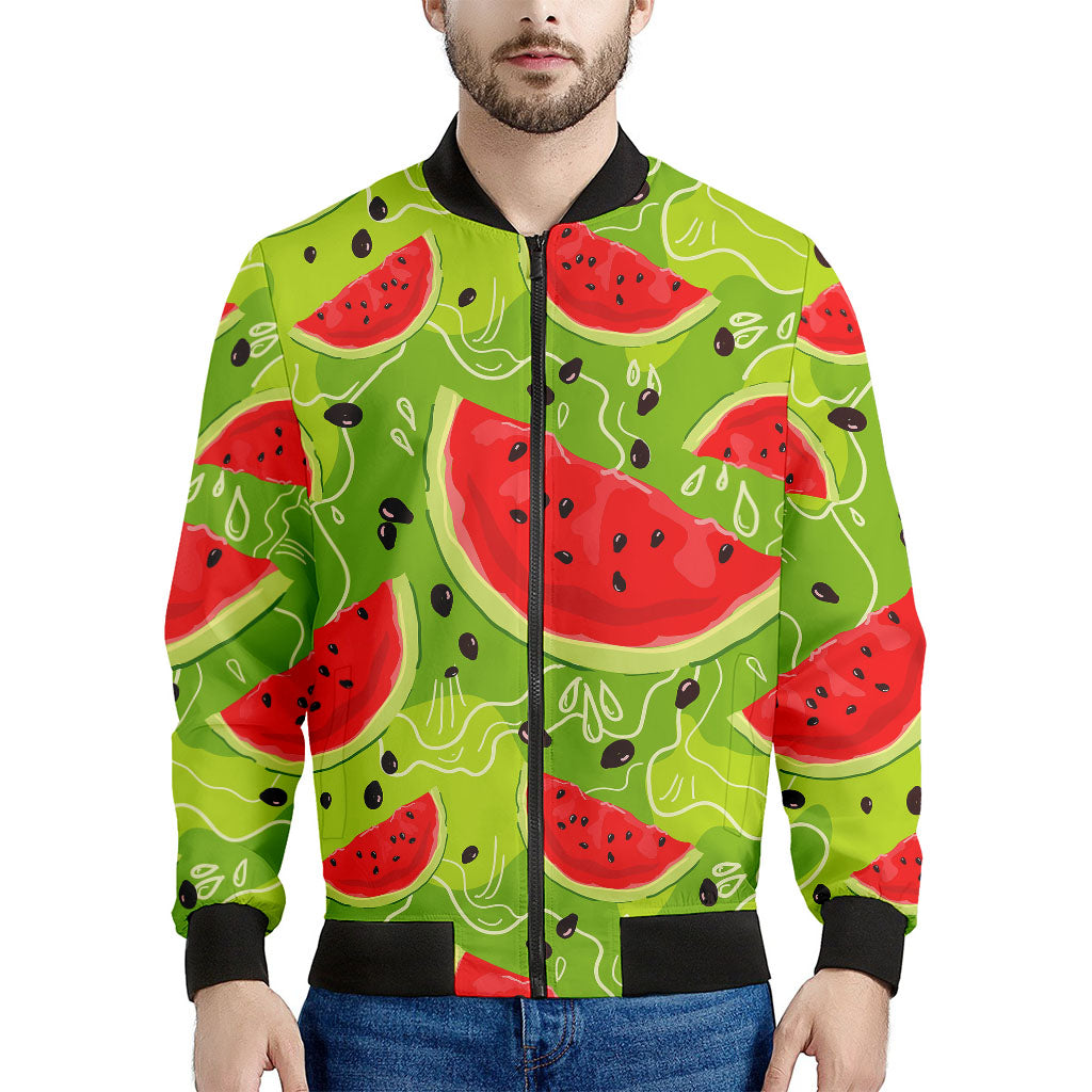 Yummy Watermelon Pieces Pattern Print Men's Bomber Jacket