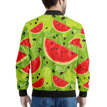 Yummy Watermelon Pieces Pattern Print Men's Bomber Jacket