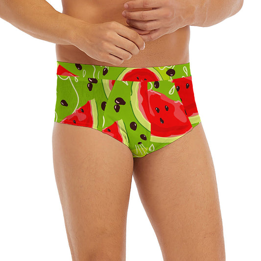 Yummy Watermelon Pieces Pattern Print Men's Briefs