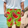 Yummy Watermelon Pieces Pattern Print Men's Cargo Shorts