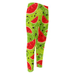 Yummy Watermelon Pieces Pattern Print Men's Compression Pants
