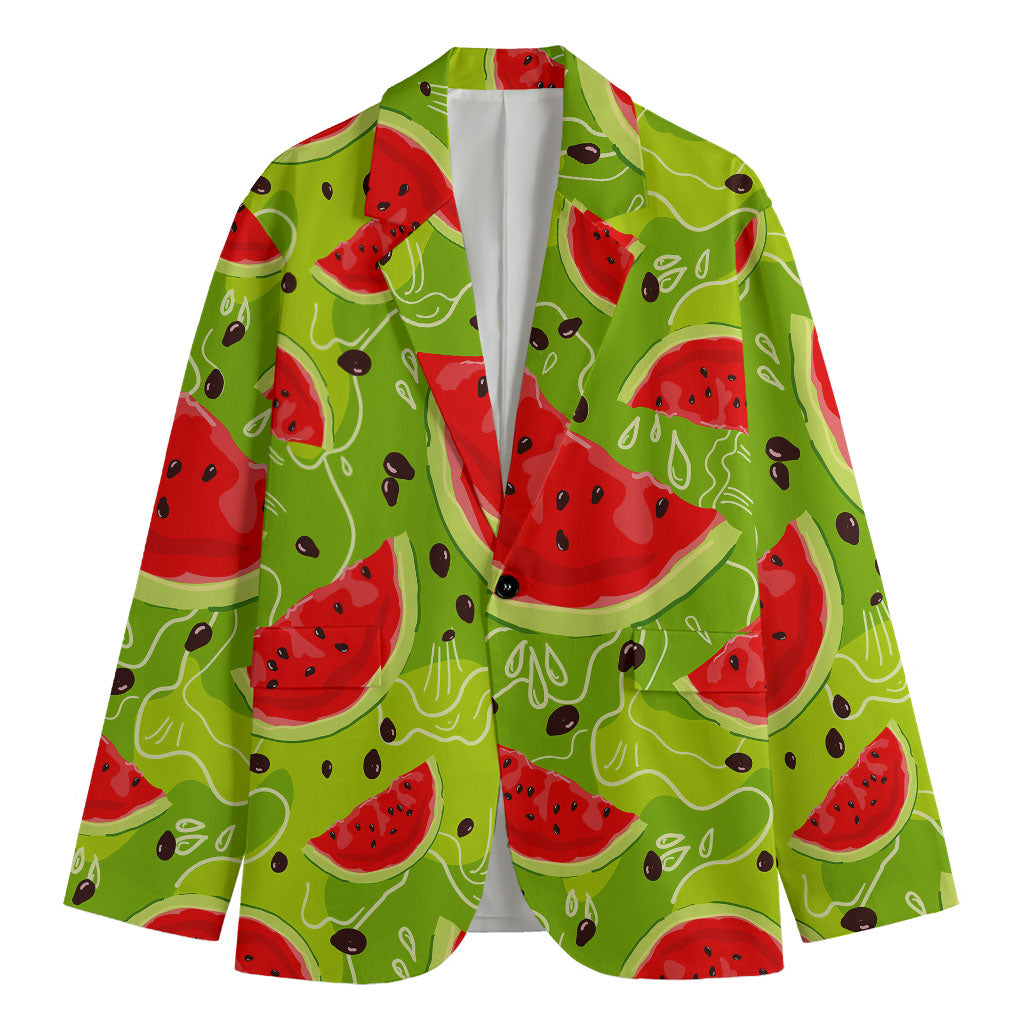 Yummy Watermelon Pieces Pattern Print Men's Cotton Blazer