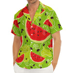 Yummy Watermelon Pieces Pattern Print Men's Deep V-Neck Shirt