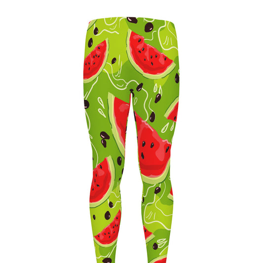 Yummy Watermelon Pieces Pattern Print Men's leggings