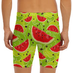 Yummy Watermelon Pieces Pattern Print Men's Long Boxer Briefs