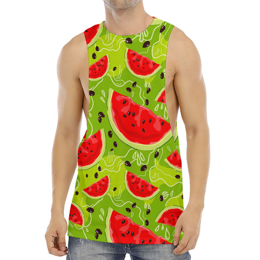 Yummy Watermelon Pieces Pattern Print Men's Muscle Tank Top