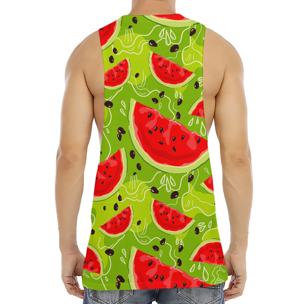 Yummy Watermelon Pieces Pattern Print Men's Muscle Tank Top