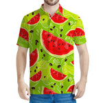 Yummy Watermelon Pieces Pattern Print Men's Polo Shirt