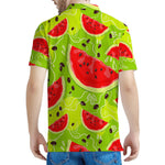 Yummy Watermelon Pieces Pattern Print Men's Polo Shirt