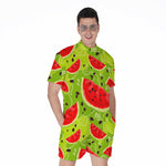 Yummy Watermelon Pieces Pattern Print Men's Rompers