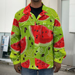 Yummy Watermelon Pieces Pattern Print Men's Shirt Jacket