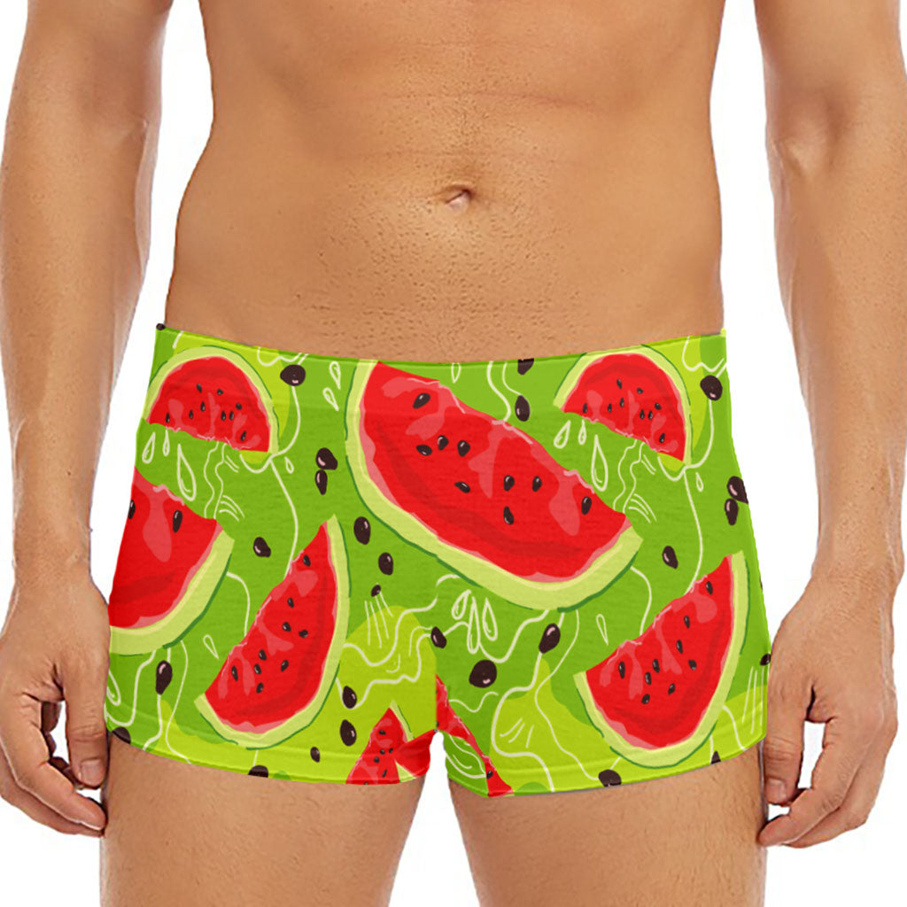 Yummy Watermelon Pieces Pattern Print Men's Short Boxer Briefs