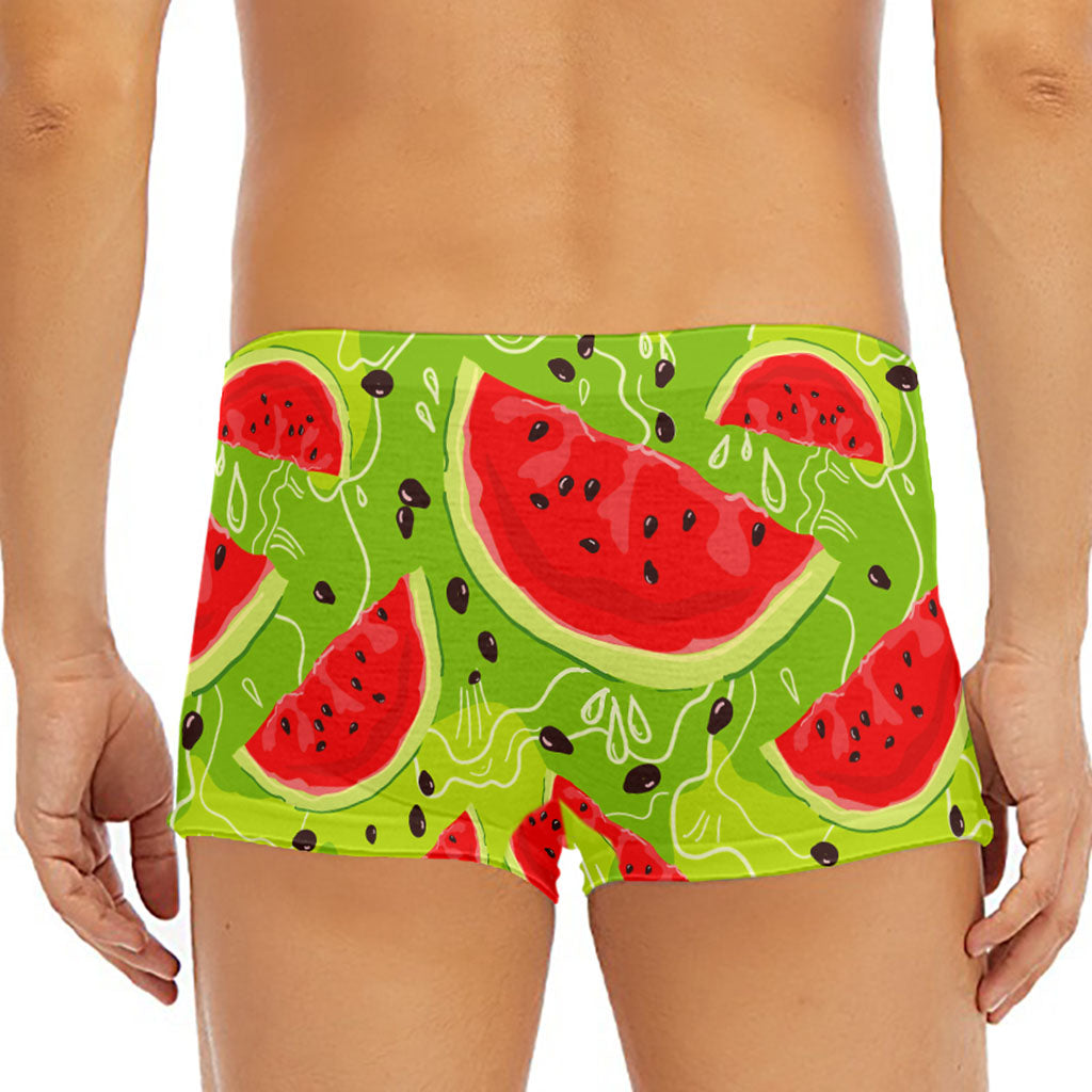 Yummy Watermelon Pieces Pattern Print Men's Short Boxer Briefs