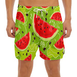 Yummy Watermelon Pieces Pattern Print Men's Split Running Shorts