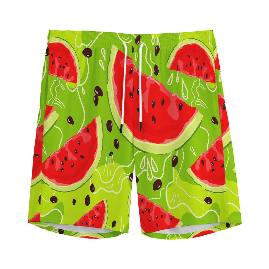 Yummy Watermelon Pieces Pattern Print Men's Sports Shorts