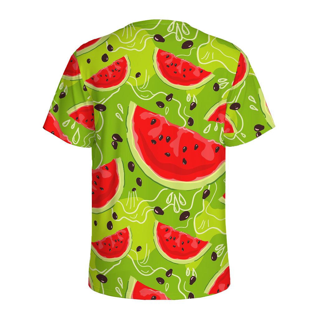 Yummy Watermelon Pieces Pattern Print Men's Sports T-Shirt