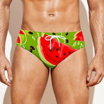 Yummy Watermelon Pieces Pattern Print Men's Swim Briefs