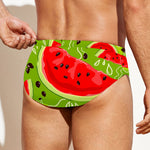 Yummy Watermelon Pieces Pattern Print Men's Swim Briefs