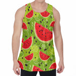 Yummy Watermelon Pieces Pattern Print Men's Velvet Tank Top