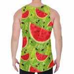 Yummy Watermelon Pieces Pattern Print Men's Velvet Tank Top