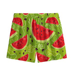 Yummy Watermelon Pieces Pattern Print Mesh Shorts