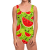 Yummy Watermelon Pieces Pattern Print One Piece Swimsuit