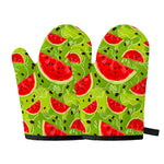 Yummy Watermelon Pieces Pattern Print Oven Mitts