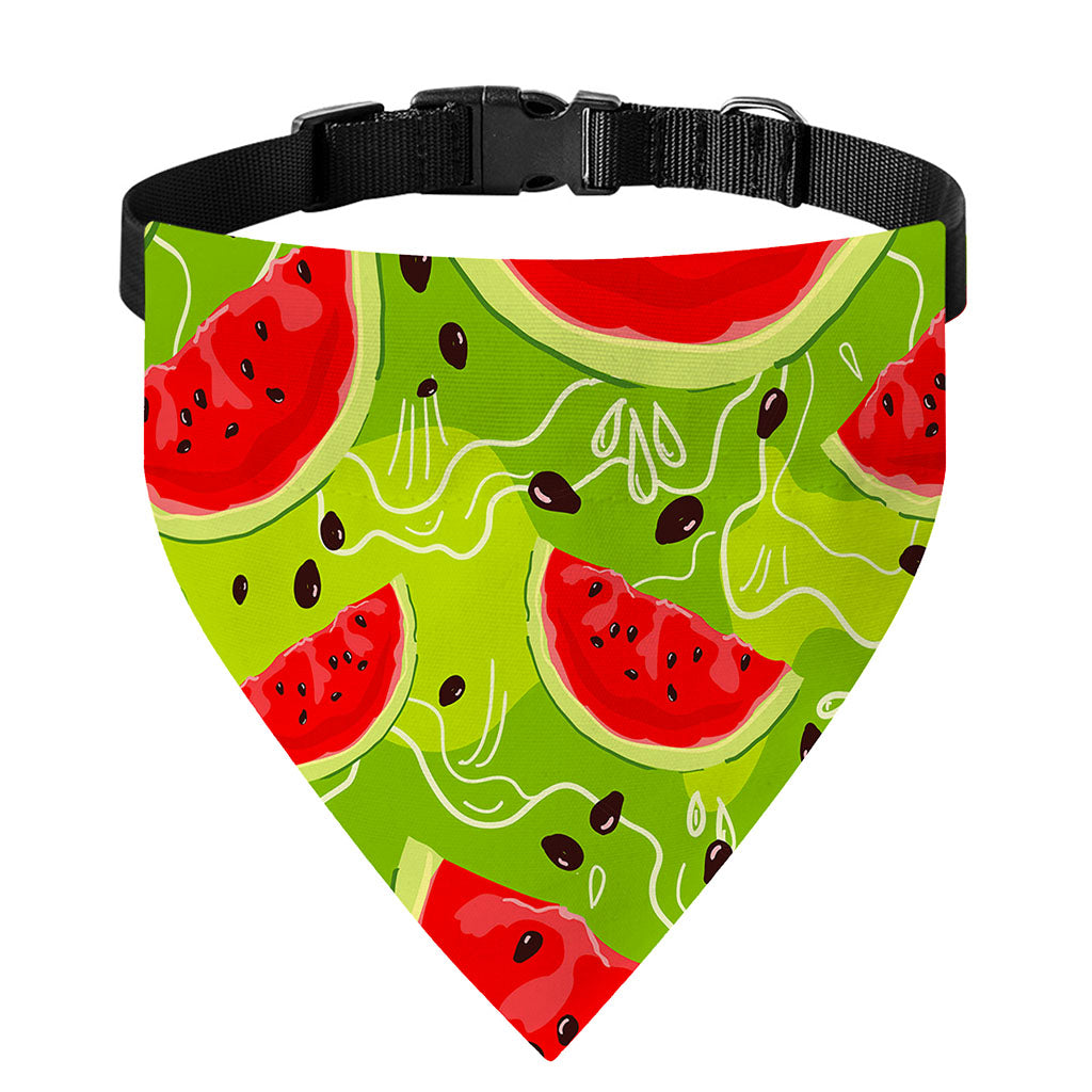 Yummy Watermelon Pieces Pattern Print Over The Collar Dog Bandana
