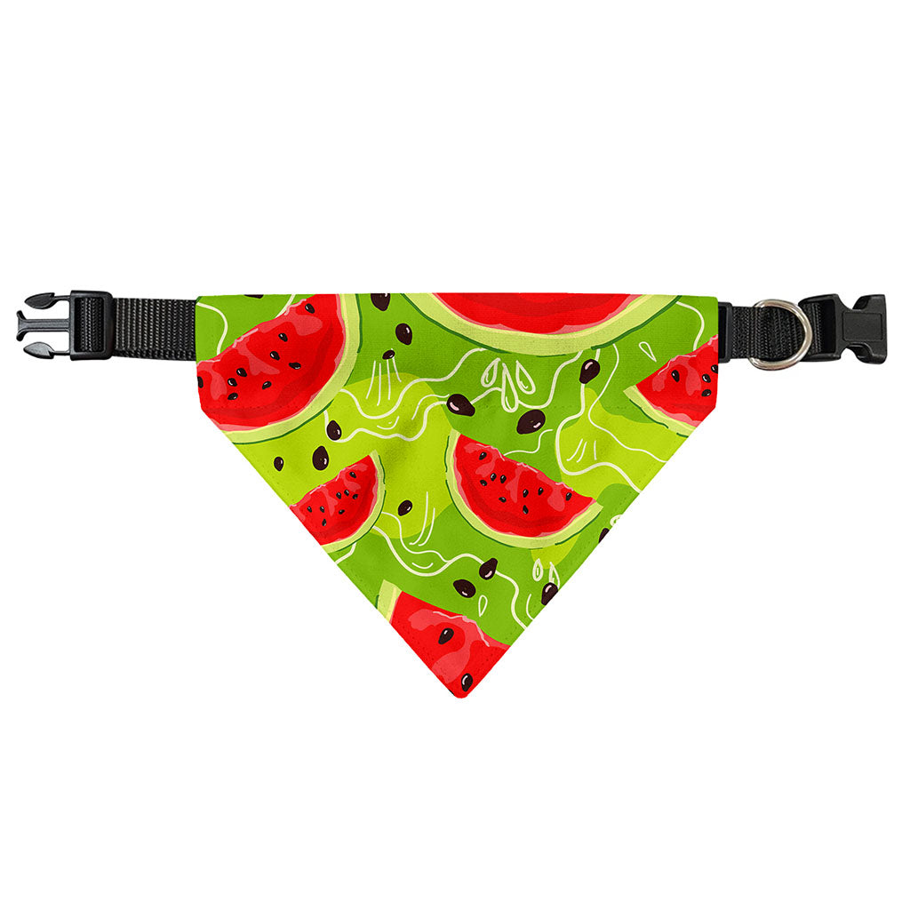 Yummy Watermelon Pieces Pattern Print Over The Collar Dog Bandana