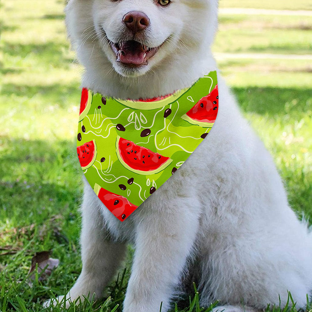 Yummy Watermelon Pieces Pattern Print Over The Collar Dog Bandana
